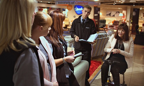 Hilary Devey (right) at Taskers in Running the Shop.