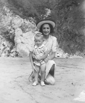 Michael Moorcock with his mother at St Davids, Wales.