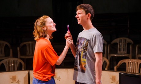 Morfydd Clark (Jen) and David Moorst (Liam) in Violence and Son