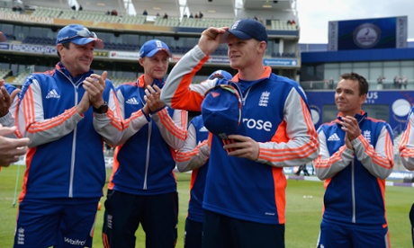 Sam Billings of England is presented with his ODI cap by David Lloyd ahead of the 1st ODI Royal London One-Day match between England and New Zealand at Edgbaston.