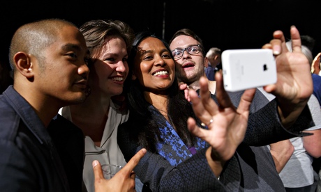 Rushanara Ali joins young voters for a selfie