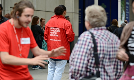 Chugger in London street