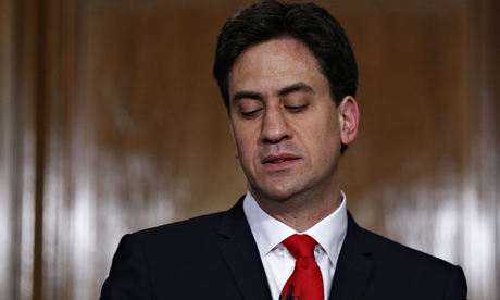 Ed Miliband at a press conference following the election defeat