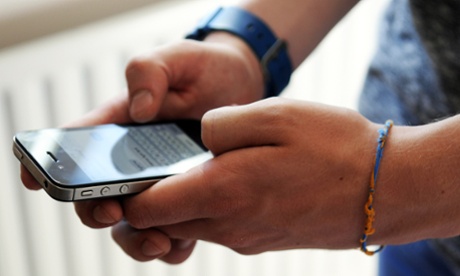 Someone using a mobile phone