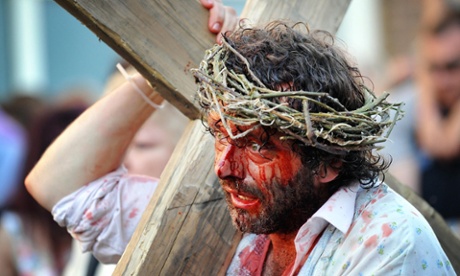 Michael Sheen in day three of the Port Talbot Passion.