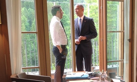 A photo posted by a spokesman for Italian prime minister Matteo Renzi on Instagram on 7 June 2015.