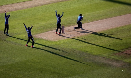 England appeal unsuccessfully for the wicket of New Zealand's Ross Taylor.