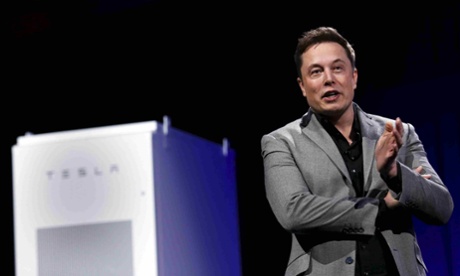 Tesla CEO Elon Musk reveals the Powerwall Home Battery on April 30. His enthusiasm for widespread consumer use of such batteries, however, isn’t shared by other experts.