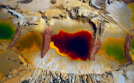 An aerial view of mine dumps near Johannesburg.