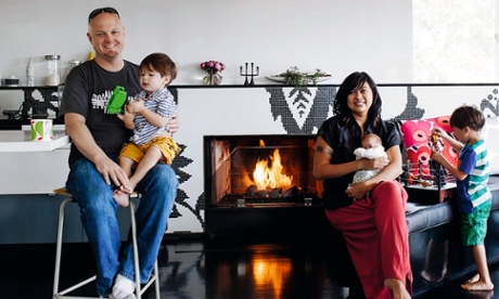 Zaki with husband Brian Tuey and children Cael, Rowan and Hana.