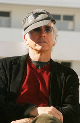 Larry David, in his trademark baseball cap.