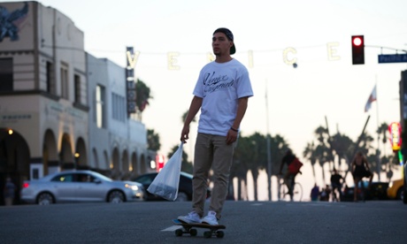 Skateboarding (and sweating) on Venice Beach