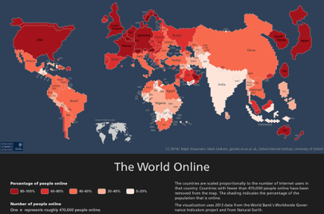Map internet users