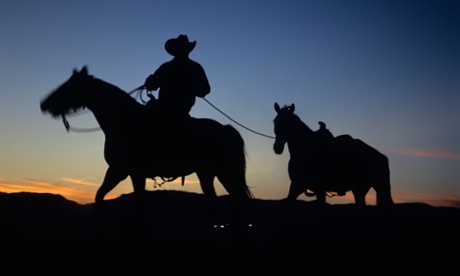 silhouette of Sioux Native American Steven Bruguier at Sheraton Wild Horse Resort in Arizona.