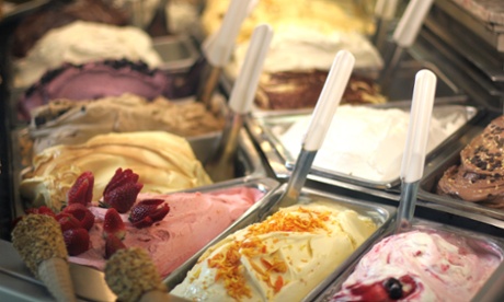 Gelato in a store window, Rome, Italy