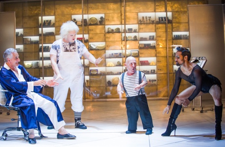 From left, Henry Goodman, Julian Hoult, Jon Key and Ankur Bahl in Volpone.