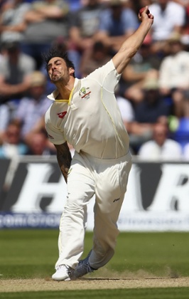 Mitchell Johnson gives it some welly ...