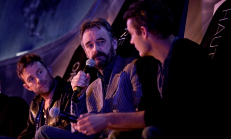 John Berry with Damon Albarn and Rufus Norris at the launch of 'Undress for Opera' - an initiative to encourage young people to the venue.