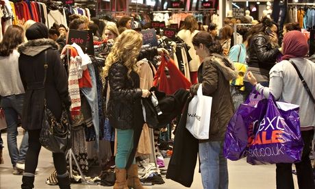 Shoppers at the Westfield centre, Stratford, east London