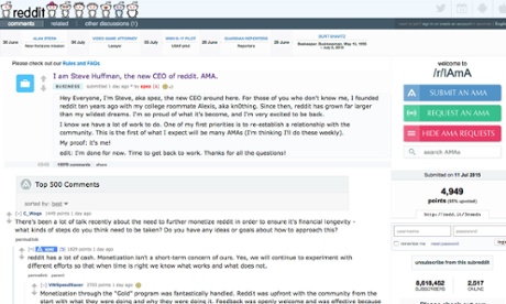 New Reddit CEO Steve Huffman’s AMA interview.