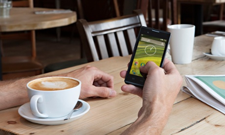 A man using a smartphone