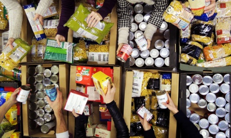 People utilising a food bank