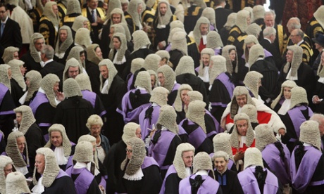 Judges arrive in Westminster Abbey on October 1, 2009 in London, England. 