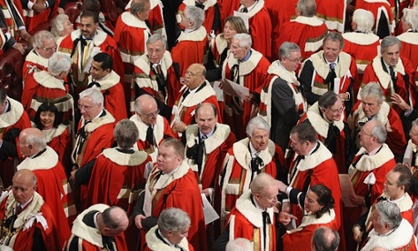 Peers attending the state opening of parliament.