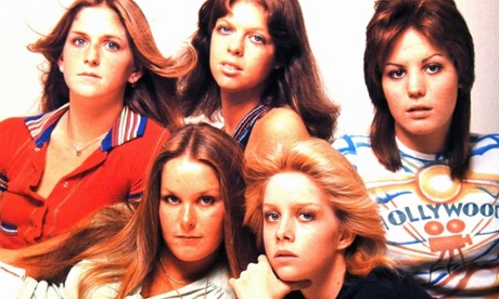 The Runaways … With Jackie Fuchs (back, centre), Joan Jett (back, right) and Cherie Currie (fromt, right)