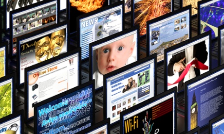 Banks of computer monitors