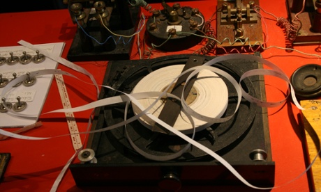 a telegraph at the Telegraph Museum in Porthcumo