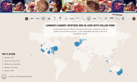 More than 100,000 photos posted in a period of a week from across the world were used to create Photoworld’s interactive map.