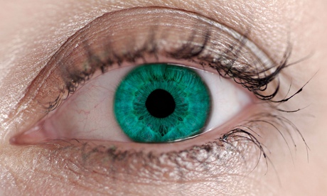A green eyeball close up