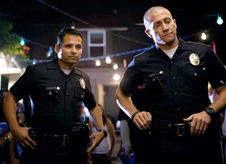 Michael Peña and Jake Gyllenhaal in End of Watch.