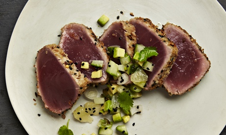 Yotam Ottolenghi: seared tuna with cucumber and avocado salsa