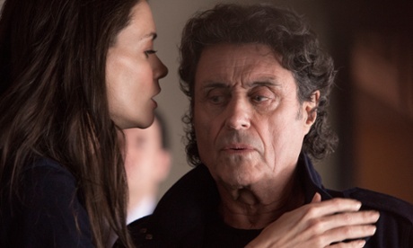 Katie Holmes as Paige and Ian McShane as Finney in Ray Donovan.