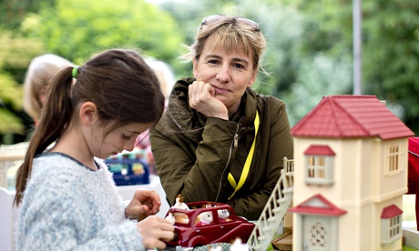Anna Moore with her daughter Orla at the Sylvanian Families 30th birthday picnic at Hatchlands Park,