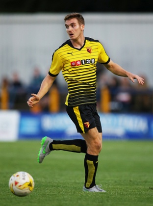 Watford’s Tommie Hoban in action against St Albans City in their pre-season game at Clarence Park, St Albans .