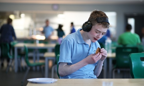 Finn, a pupil at Queensmill school who prefers his to food to be black, including burnt toast. School chef Lucio has gradually eased him onto lighter colours.