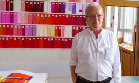 Imi Knoebel inside his studio's colour workshop.