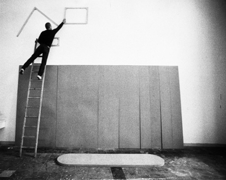 Imi Knoebel inside the famous Raum 19, Kunstakademie Dusseldorf, 1968.