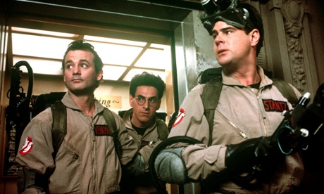 Bill Murray, Harold Ramis and Dan Aykroyd in the 1984 Ghostbusters film
