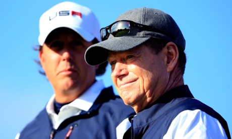 Phil Mickelson and Tom Watson pictured at the Ryder Cup in 2014.