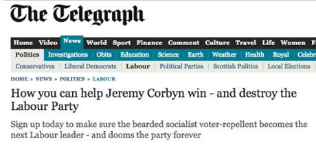 Telegraph article on Corbyn