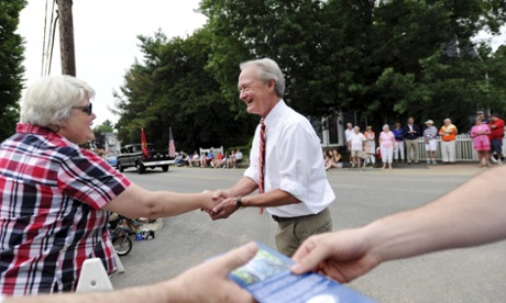 Chafee pictured with his sole donor. Just kidding – she did not contribute.