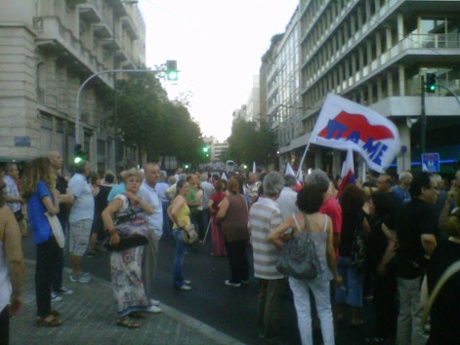 Protests in Athens tonight
