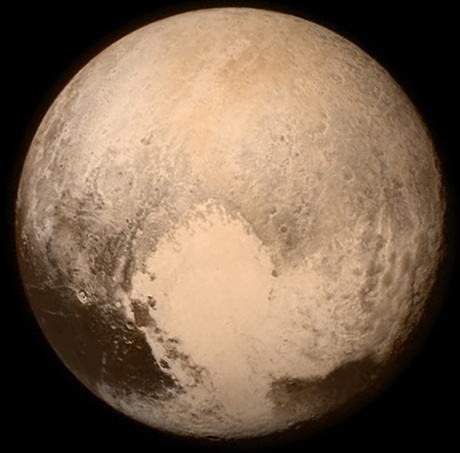 The image of Pluto taken by the New Horizons spacecraft and released on Monday night.