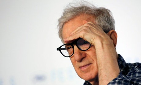 Woody Allen at a press conference for Irrational Man in Cannes.