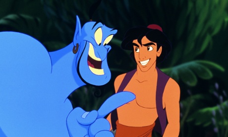 Blue movie … Genie and Aladdin in the 1992 film.