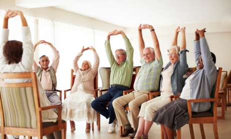 Care home exercise class